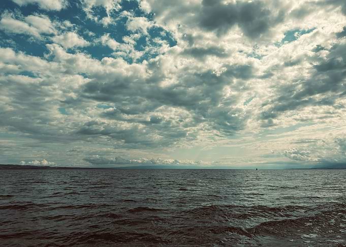 beautiful Cloudy Sky Over Water landscape