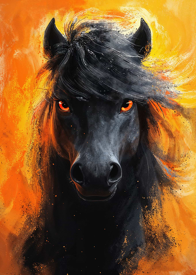 Black Horse in Flames