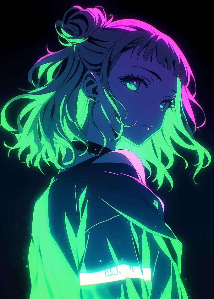 Neon Anime Girl