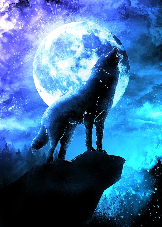Soul of the Moon Wolf Howling