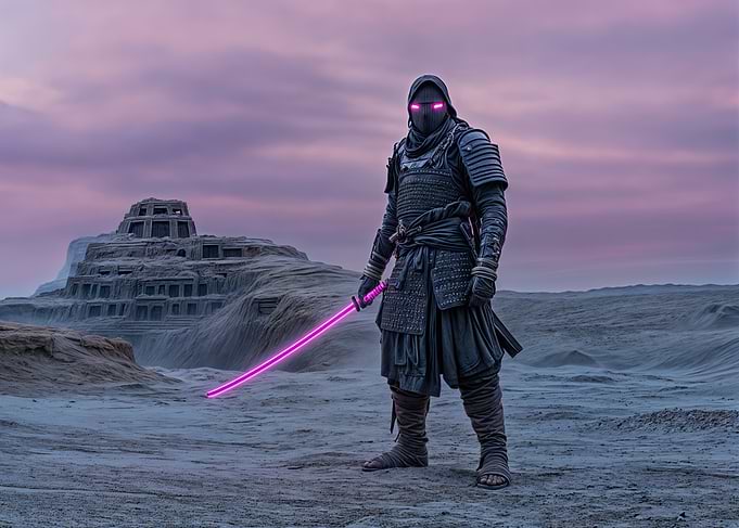 Samurai with Glowing Sword