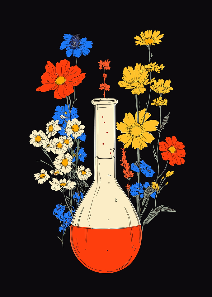 Floral Erlenmeyer Flask