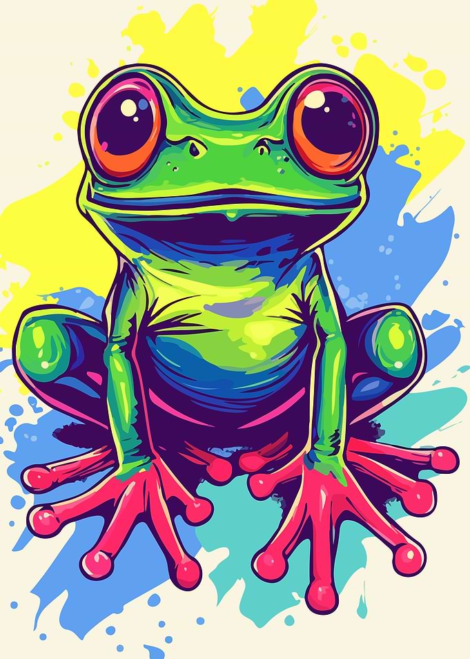 Colorful Frog Illustration