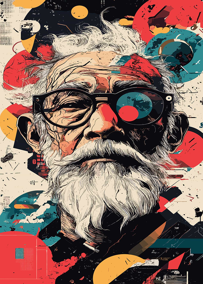 Abstract Portrait of an Elderly Man