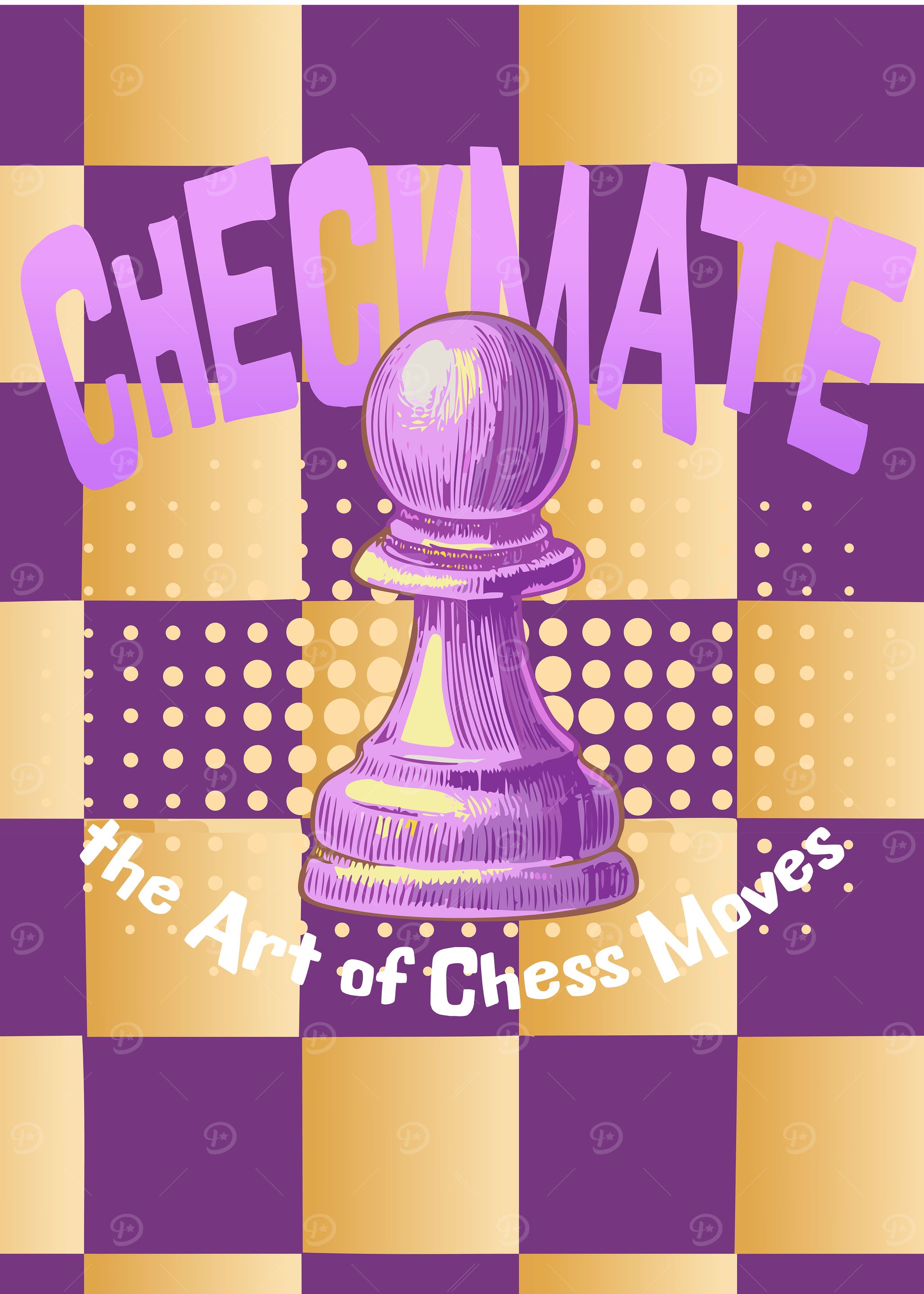 Purple Checkmate Chess Pawn
