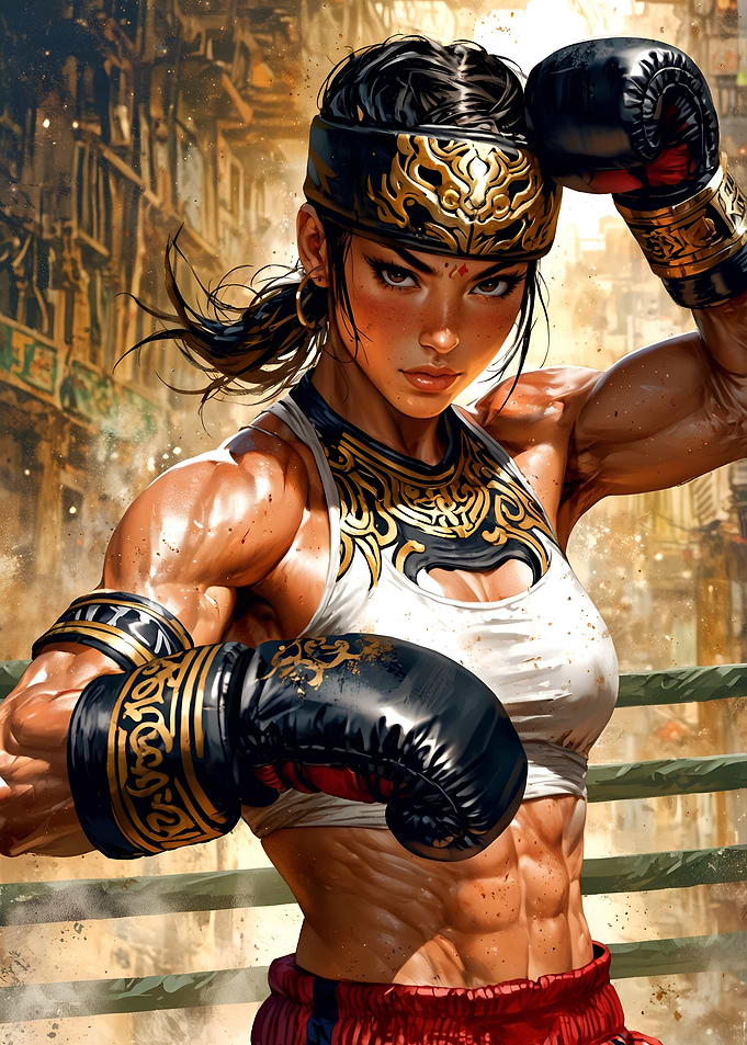 Female Muay Thai fighter