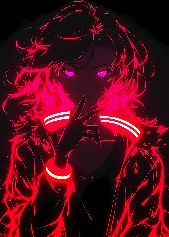 Neon Anime Girl