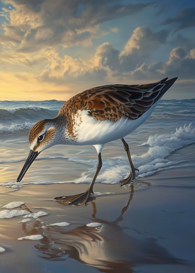 Dunlin at Sunset