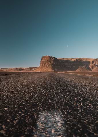 Empty Road to Mountains