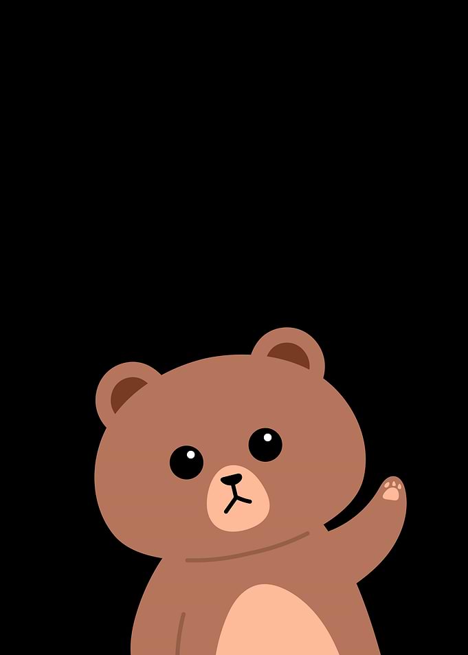 Cute Brown Bear Waving
