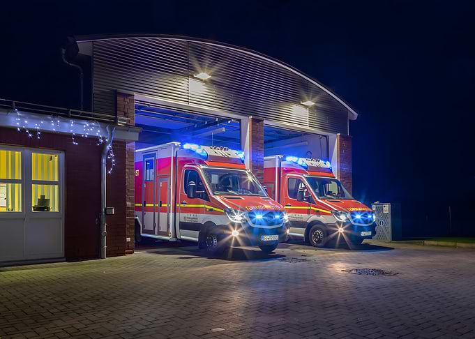 Ambulance Station at Night