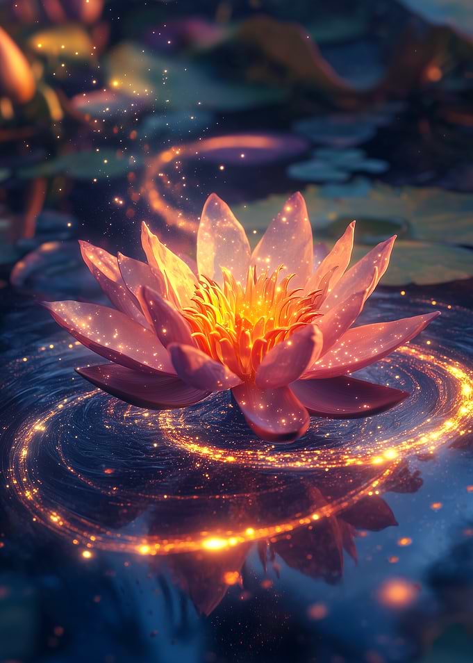 Glowing Magic Lotus Flower