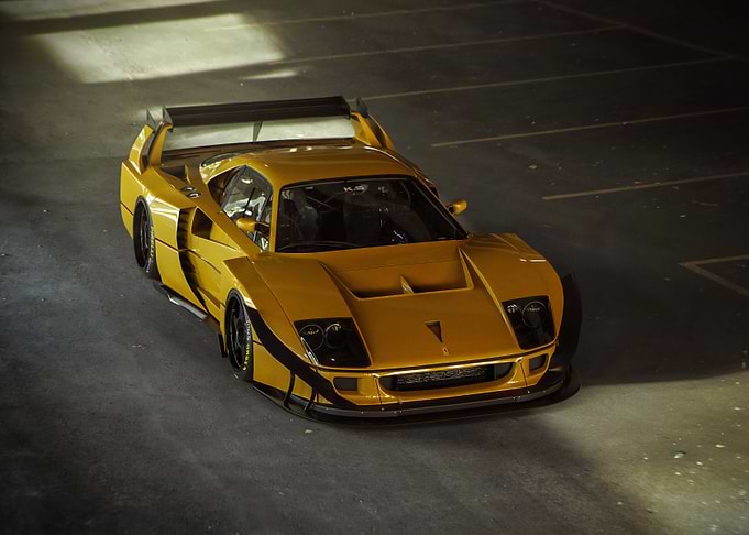 Yellow Ferrari F40