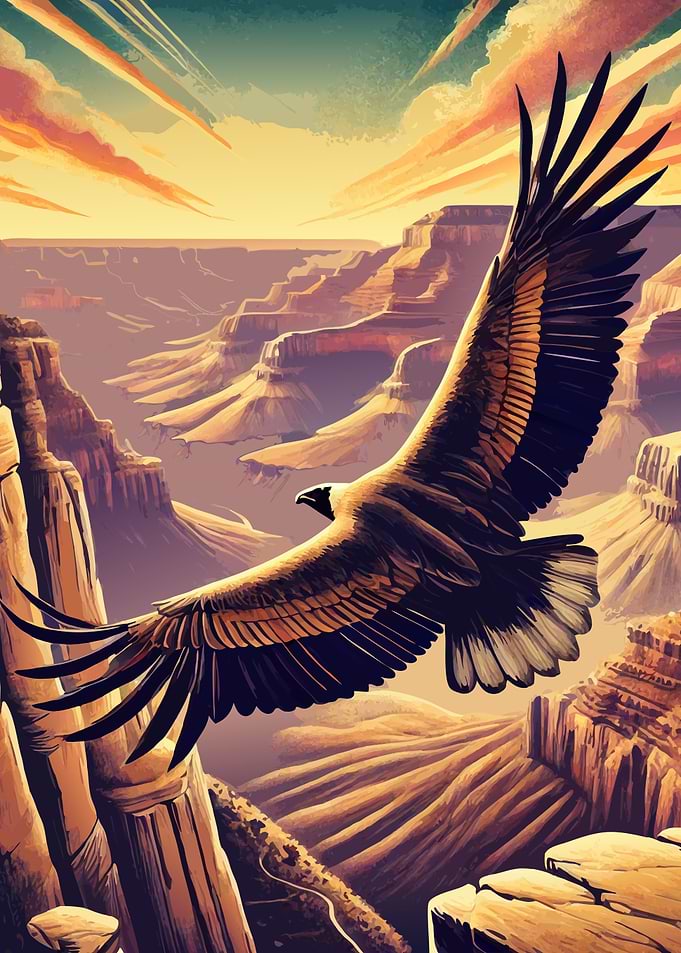 Eagle Soaring Grand Canyon