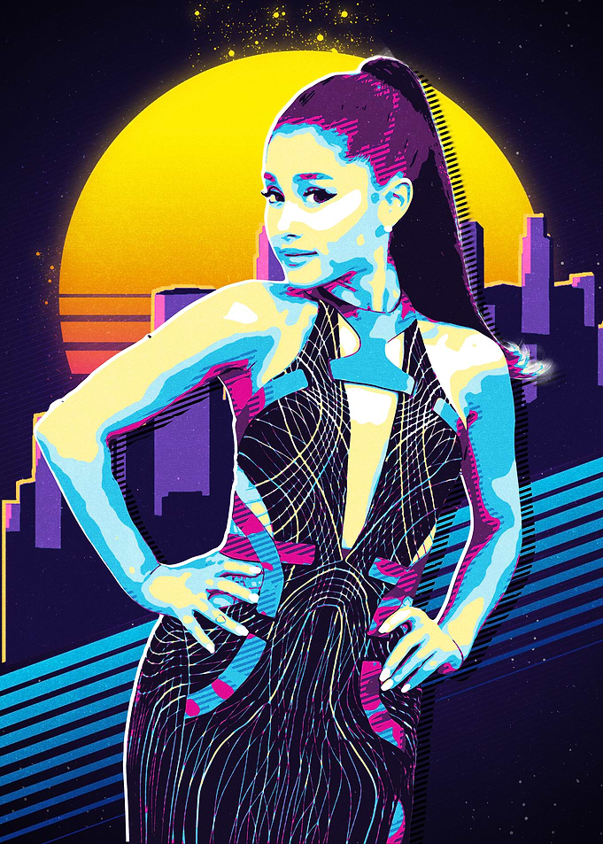 Ariana Grande Retro Art