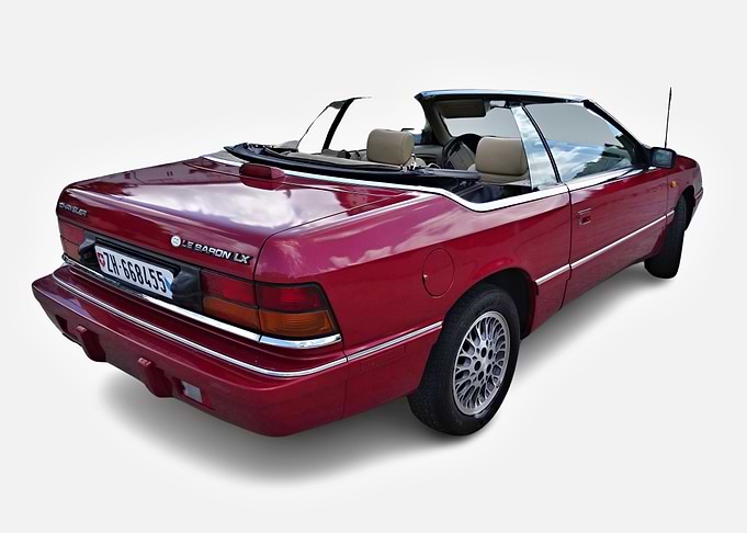 Rear Red Chrysler Le Baron LX Convertible