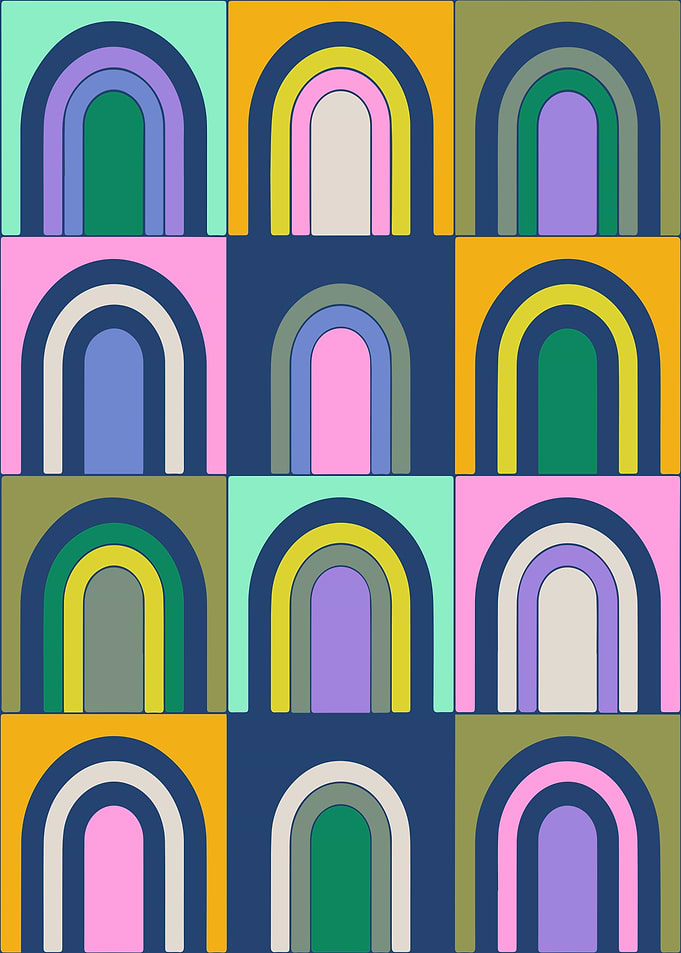 Boho Rainbow Pattern in Purple