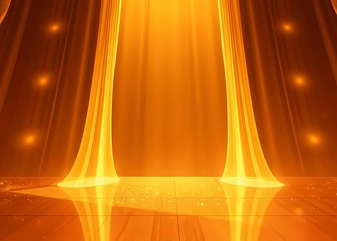 Golden Stage Curtains
