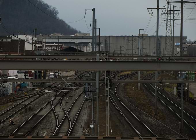 Railway Tracks and Industrial Buildings