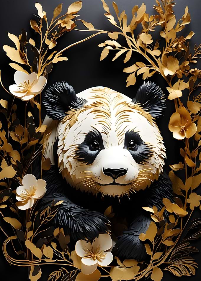 Paper Panda in Bloom