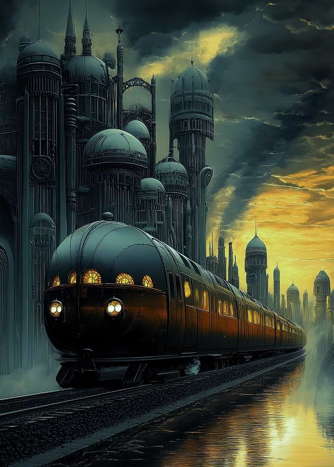 Steampunk Train Cityscape