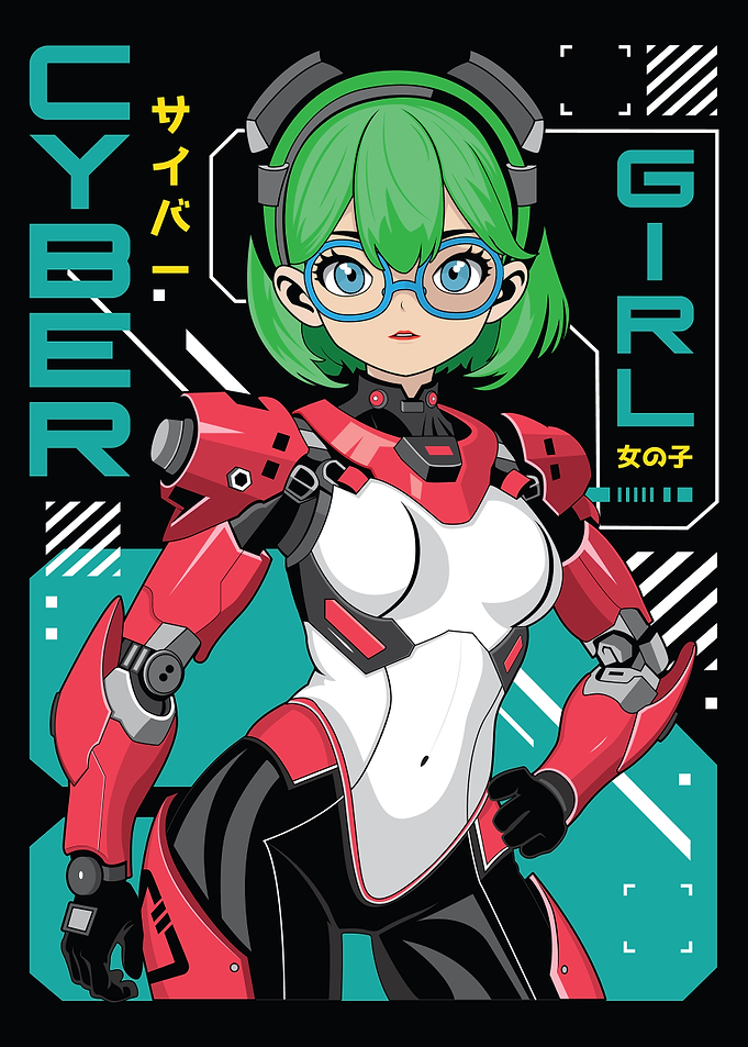 Cyberpunk Anime Girl Manga Art