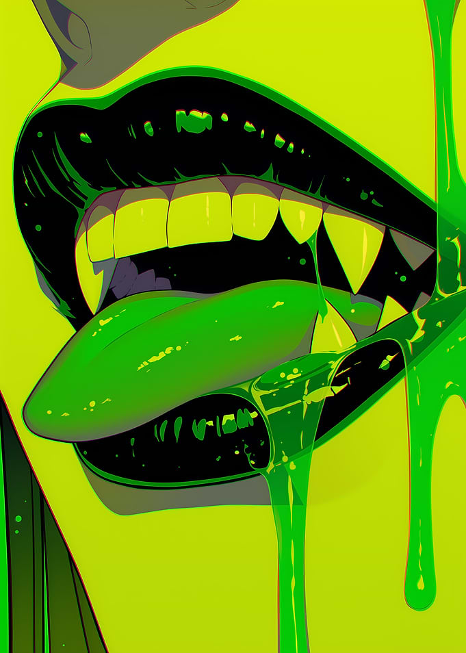 Green Slime Dripping Mouth