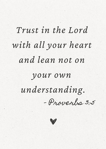 Trust in The Lord Proverbs 3:5 Quote
