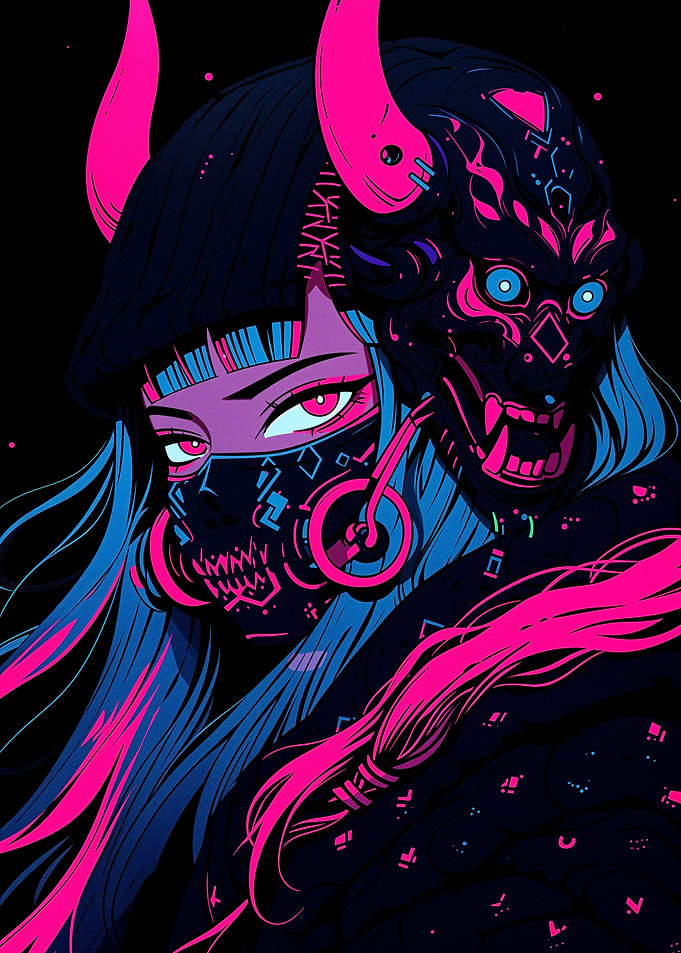 Cyberpunk Oni Girl