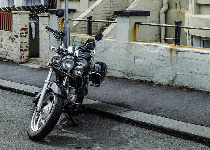 Black Motorcycle Parked