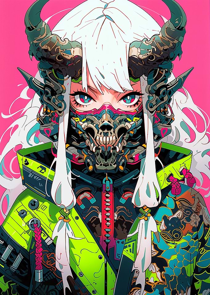 Cyberpunk Demon Girl