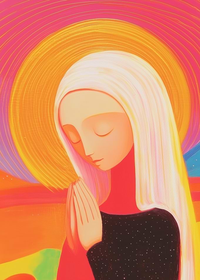 Woman Praying in Light