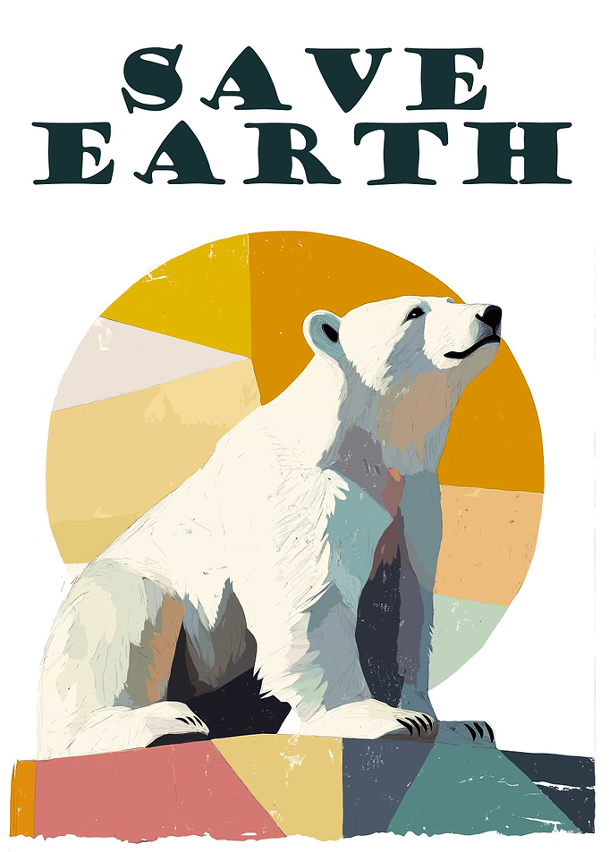 Save Earth Polar Bear Poster