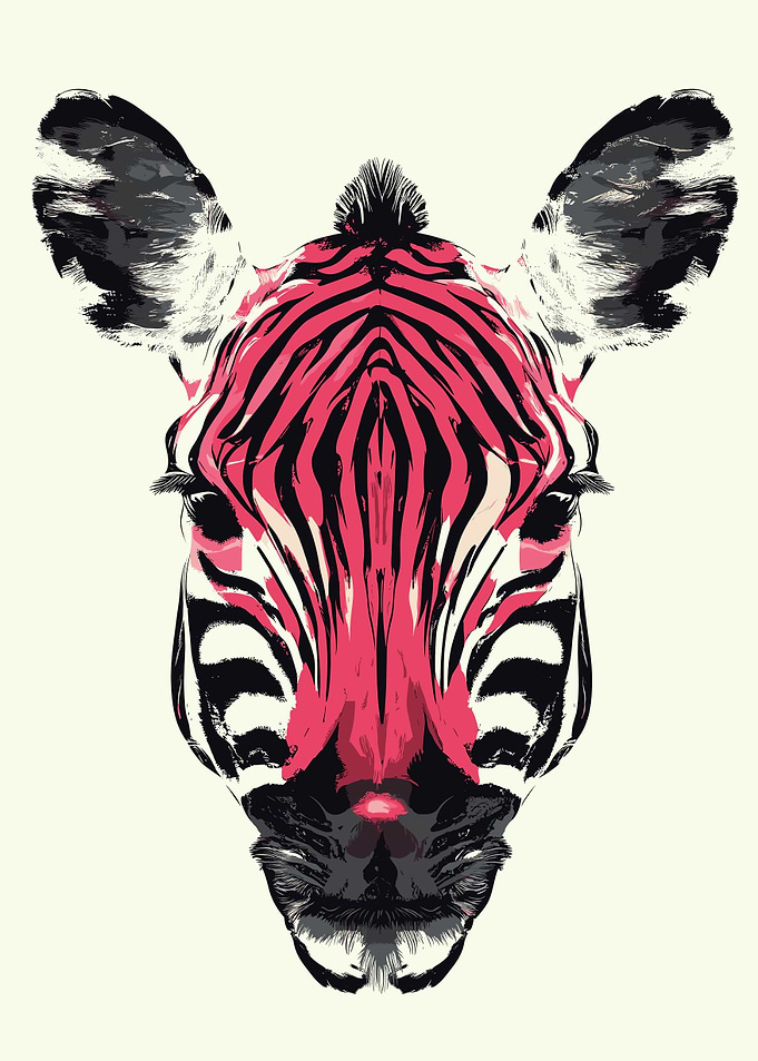 Original Zebra Head Art