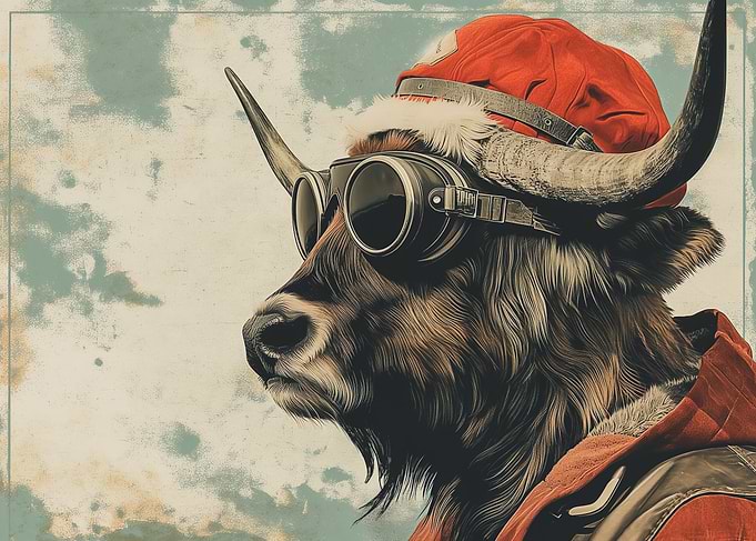 Bull in Goggles Vintage