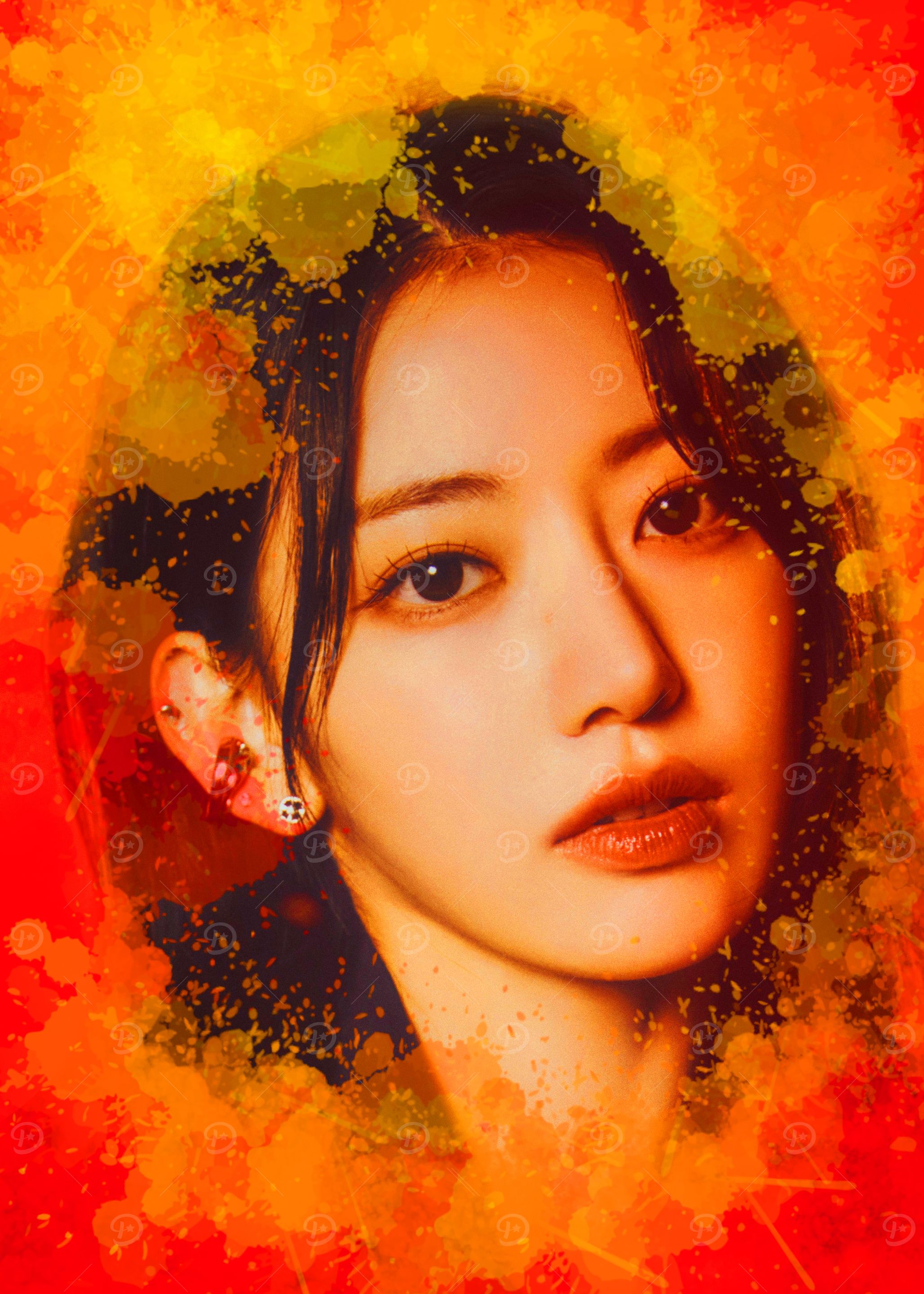 LE SSERAFIM Miyawaki Sakura with Watercolor Background
