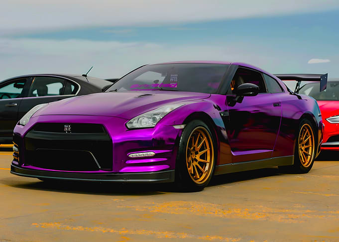 Purple Nissan GTR