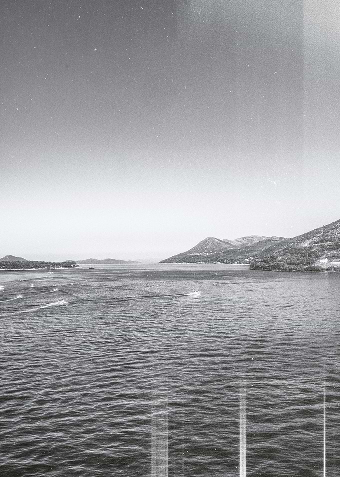 Black and White Coastal Landscape