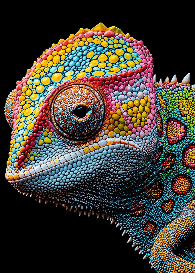 Colorful Chameleon Portrait