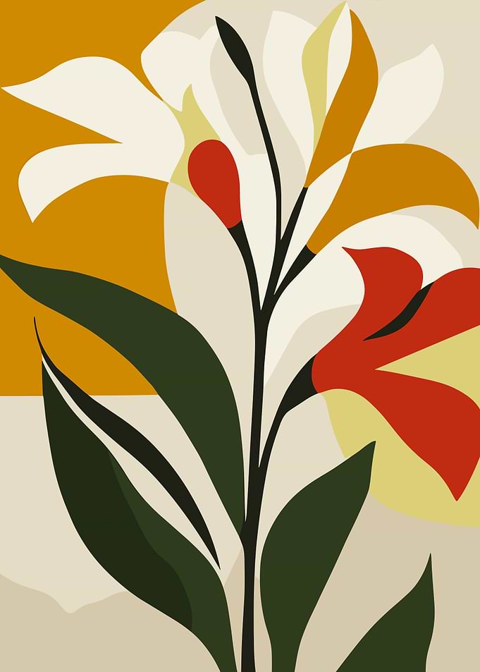 Abstract Minimal Floral Art