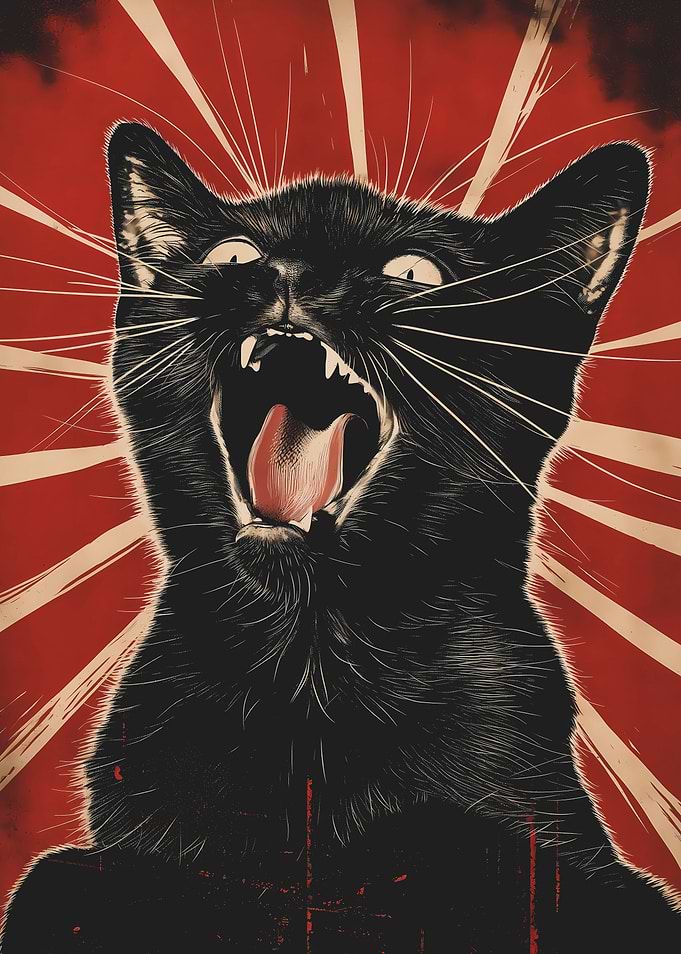 Black Cat Propaganda Art