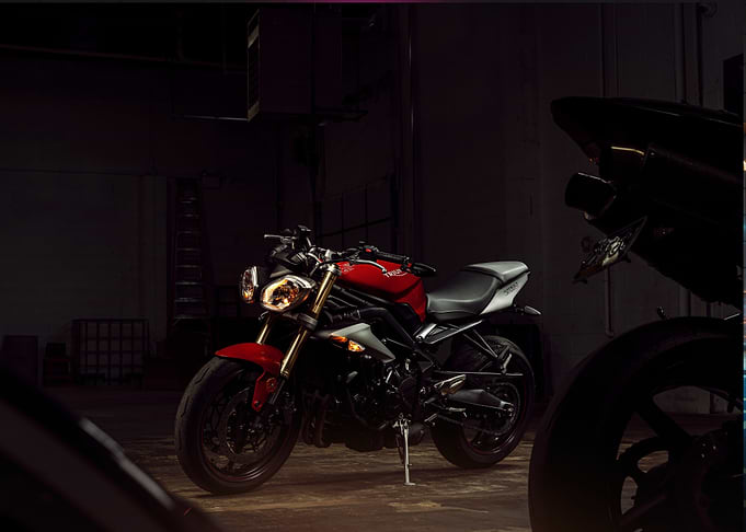 Red Triumph Street Triple Motorcycle