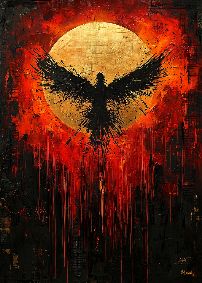 Rise of the Phoenix Contemporary Expressionist Artwork