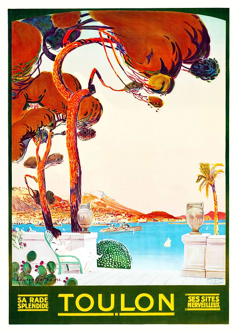 Toulon Travel Poster — retro travel art printed on metal