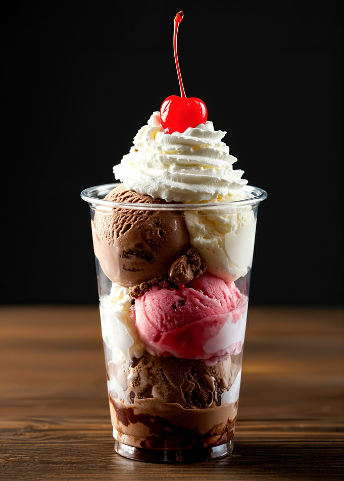 Ice Cream Sundae with Cherry