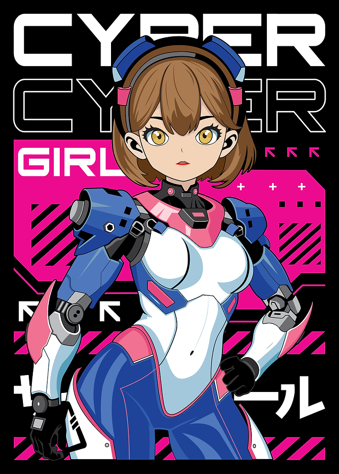 Cyberpunk Anime Girl Manga Art