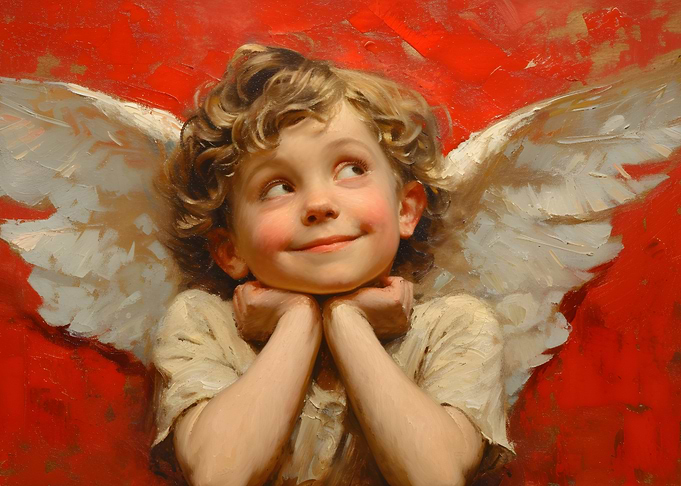 Smiling Angel Cupid Child