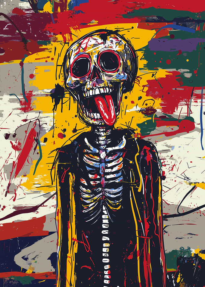 Skull Rebel with Tongue Out