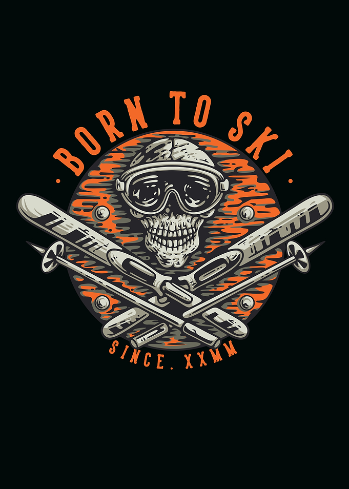 Born to Ski Skull