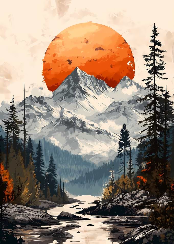 Mountain Sunset Landscape